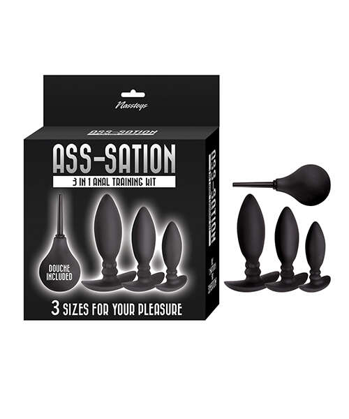 Ass-sation 3-in-1 Training Kit Douche Included - Black