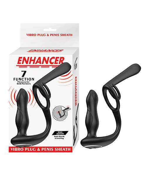 Enhancer Vibro Plug & Penis Sheath - Black