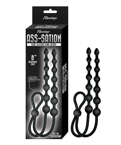 Ass-sation Dual-Ended Anal Beads - Black