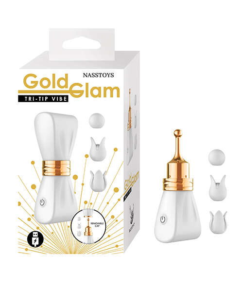 Gold Glam Tri-Tip Vibe - White
