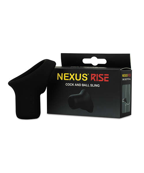 Nexus Rise Liquid Silicone Cock & Ball Sling - Black
