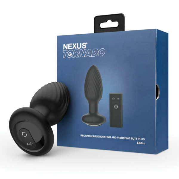 Nexus Tornado Rotating & Vibrating Small Butt Plug - Black