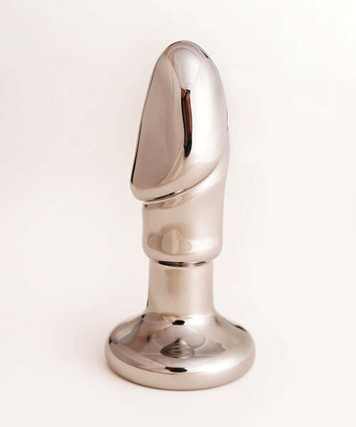 Cristal Black Opal Anal Glass Dildo Vibe - Gun Metal