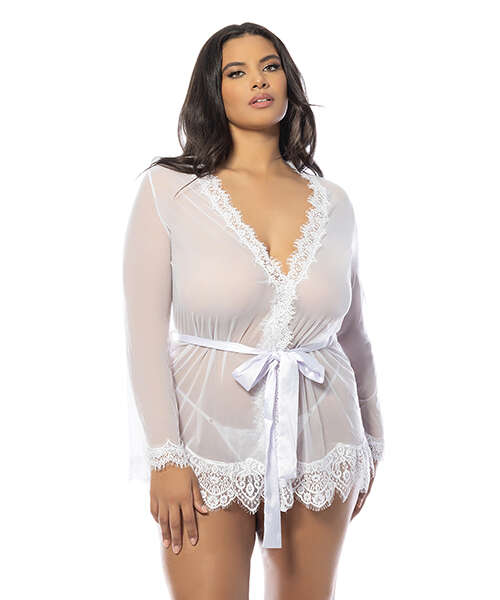 Provence Short Robe - White 1X/2X