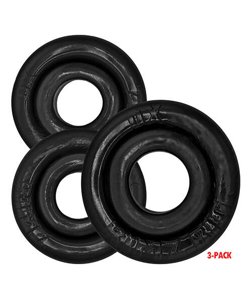 Oxballs Rimringz Multi Size 3 Pack of Cock Rings - Black