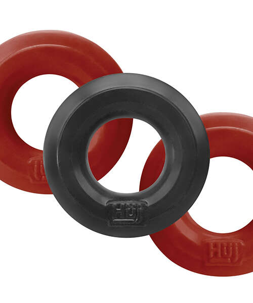 Hunky Junk C-Ring Multi Pack - Cherry/Tar Ice Pack of 3
