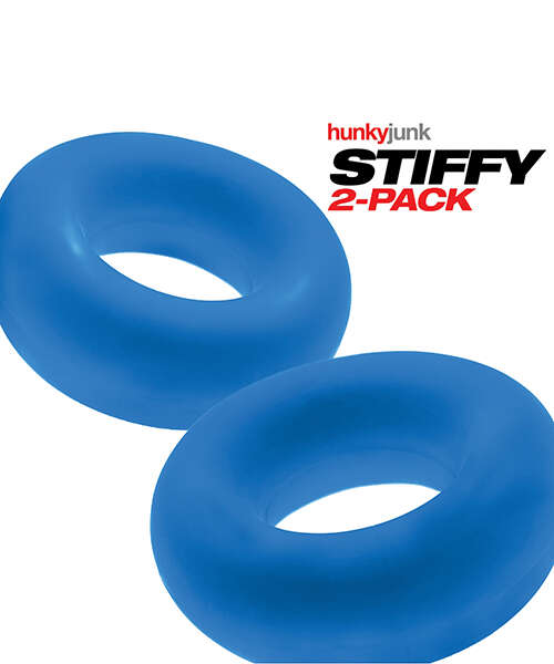 Hunky Junk Stiffy 2 Pack Cockrings - Teal Ice