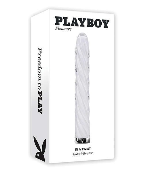 Playboy Pleasure In the Twist Glass Vibrator - White