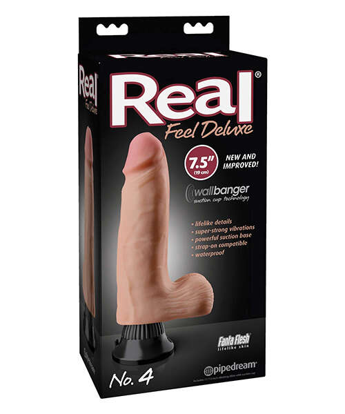 Real Feel Deluxe No. 4 7.5" Vibe Waterproof - Flesh