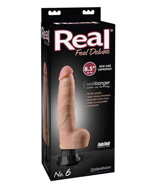 Real Feel Deluxe No. 6 8.5" Vibe Waterproof - Flesh