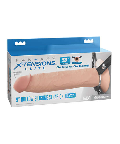 Fantasy X-Tensions Elite 9" Silicone Hallow Strap-On Dual Density - Light