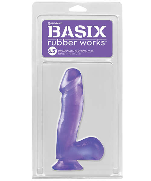 Basix Rubber Works 6.5" Dong w/Suction Cup - Purple