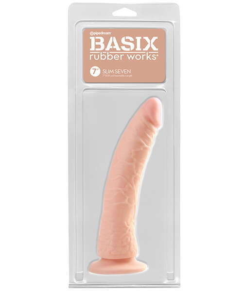 Basix Rubber Works 7" Slim Dong - Flesh