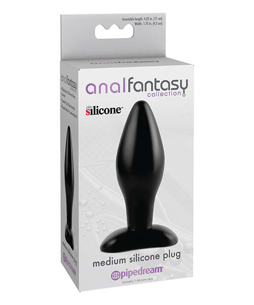 Anal Fantasy Collection Medium Silicone Plug - Black