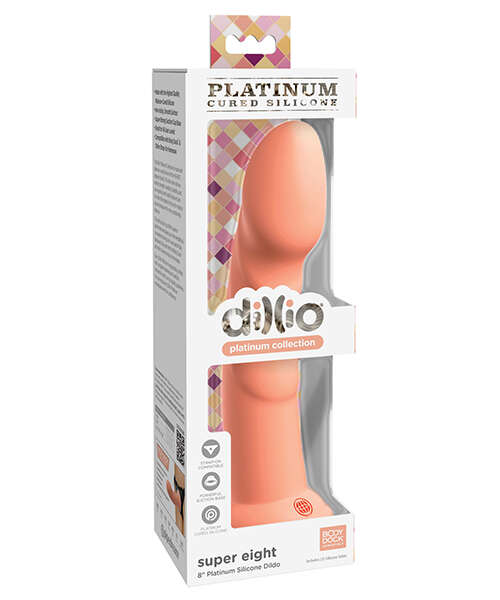 Dillio Platinum 8" Super Eight Silicone Dildo - Peach