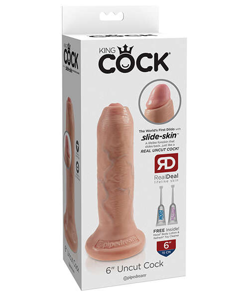 King Cock 6" Uncut Dildo - Flesh