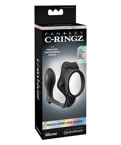 Fantasy C-Ringz Rock Hard Ass-Gasm Vibrating Ring - Black