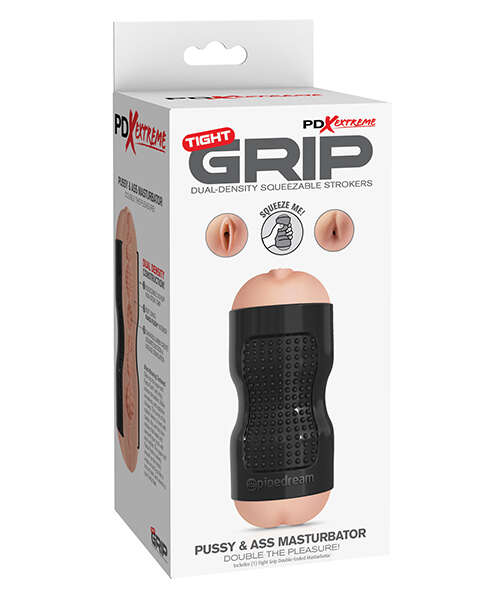 Pipedream Extreme Toyz Tight Grip Dual Density Squeezable Strokers - Pussy & Ass