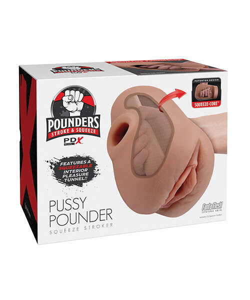 PDX Plus Pussy Pounder Squeeze Stroker - Brown