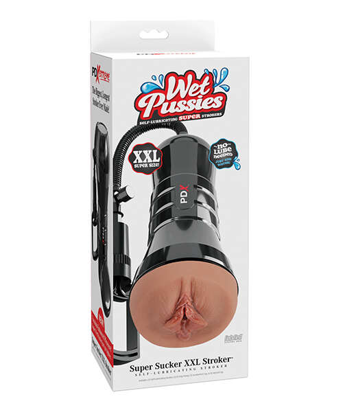 PDX Extreme Wet Pussies Super Sucker XXL Stroker - Brown
