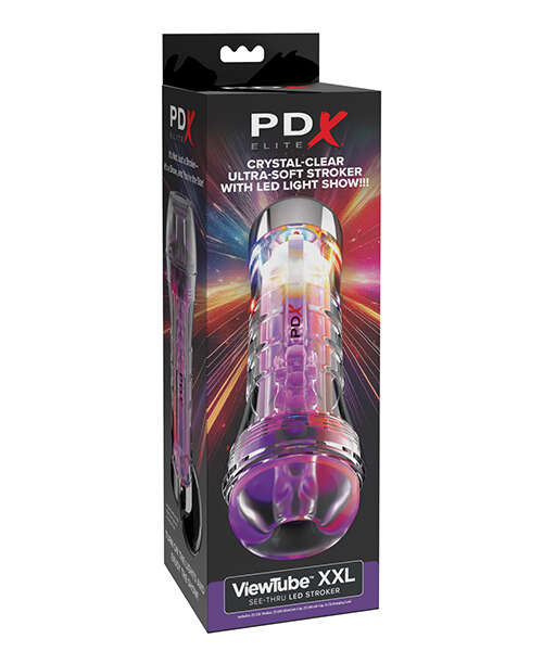 PDX Elite ViewTube XXL See-Thru EZ-Grip LED Stroker - Clear