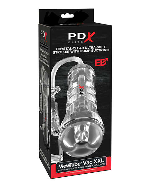 PDX Elite ViewTube Vac XXL Pump See-Thru EZ-Grip Pump Stroker - Clear