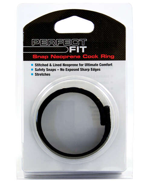 Perfect Fit Neoprene Snap Cock Ring - Black