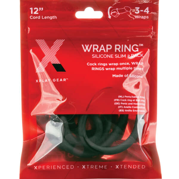 Xplay Gear Silicone 12" Slim Wrap Ring - Black Pack of 2