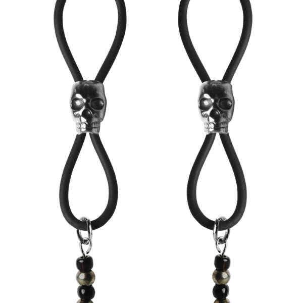 Bijoux de Nip Nipple Halos Black Skull Slider - Black/Silver