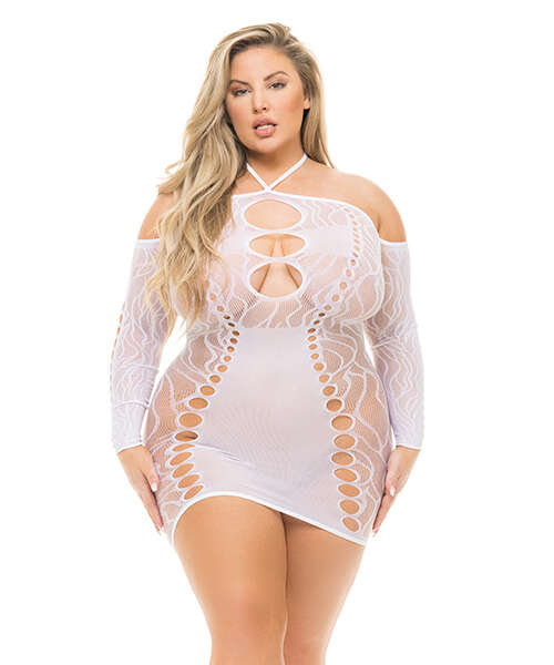 Pink Lipstick Animal Inside Dress White QN
