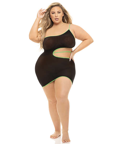 Pink Lipstick All You Need Cut Out Dress Black QN