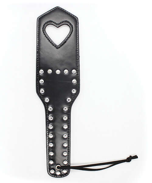 Plesur Cut-Out Heart w/Studs Paddle - Black