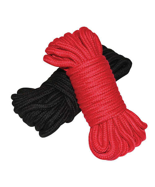 Plesur Cotton Shibari Bondage Rope 2 Pack - Black/Red