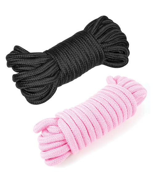 Plesur Cotton Shibari Bondage Rope 2 Pack - Black/Pink