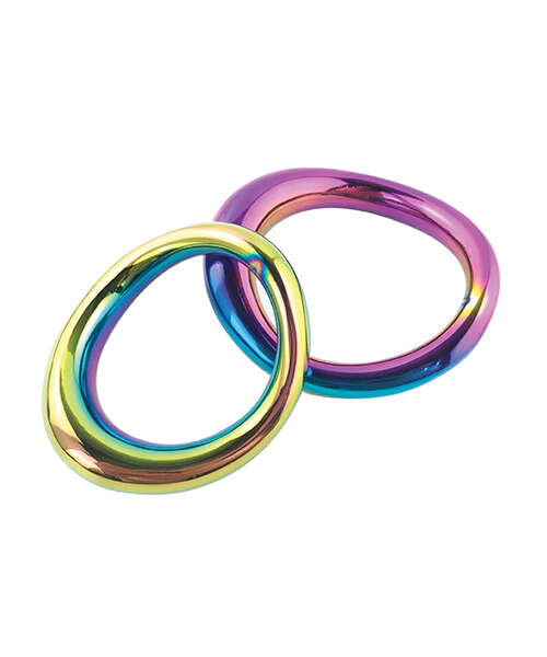 Plesur 1-3/4" Metal Cock Ring - Rainbow