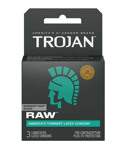 Trojan Raw Condoms - Pack of 3