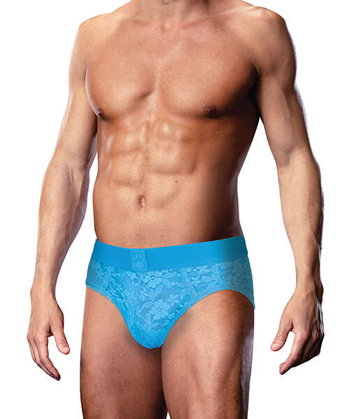Prowler Lace Open Back Brief - Blue SM