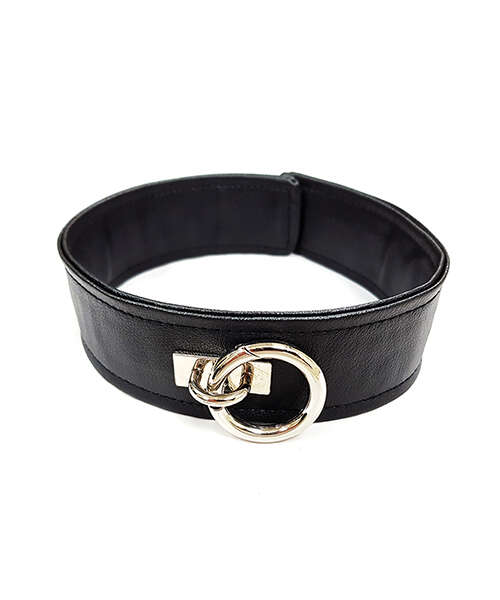 Rouge Fetish Play Vegan Leather Collar - Black