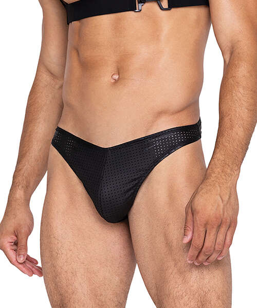 Master Thong w/Contoured Pouch Black LG
