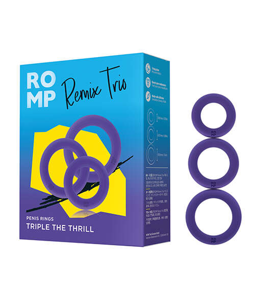 ROMP Remix Trio Penis Ring Set of 3 - Purple