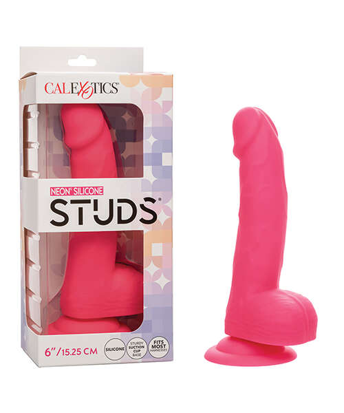 Silicone Studs Neon 6" Dildo - Pink