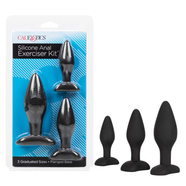 Silicone Anal Exerciser Kit - Black