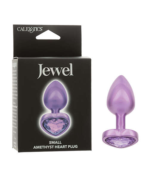 Jewel Amethyst Heart Butt Plug - Small, Purple