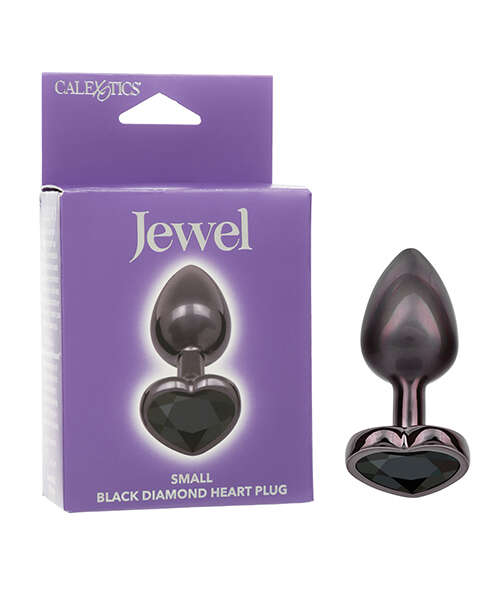 Jewel Black Diamond Heart Butt Plug - Small, Black