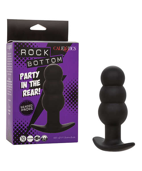 Rock Bottom Tap Beaded Anal Probe - Black