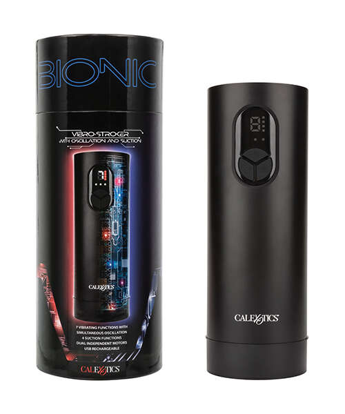 Bionic Vibro Stroker w/Oscillation & Suction - Black