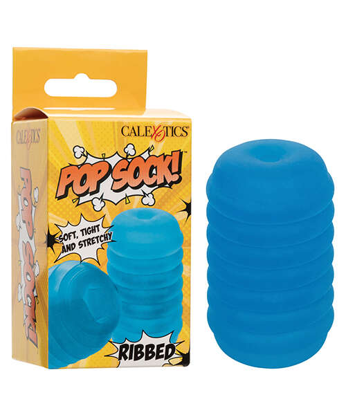 Pop Sock! Ribbed Masturbator - Blue