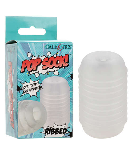 Pop Sock! Ribbed Masturbator - Clear