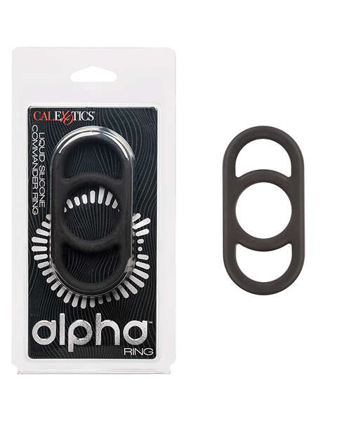 Alpha Liquid Silicone Commander Cock Ring - Black