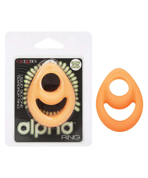 Alpha Liquid Silicone Glow in the Dark Teardrop Cock Ring